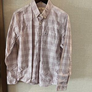 Hollister Men's Light lavender Plaid Shirt